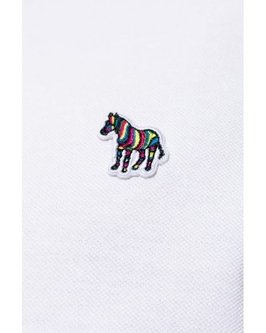 Paul Smith White Polo With Patch for men