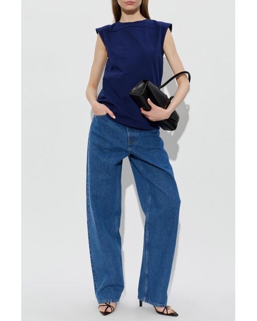 Jil Sander Blue High-Waisted Jeans
