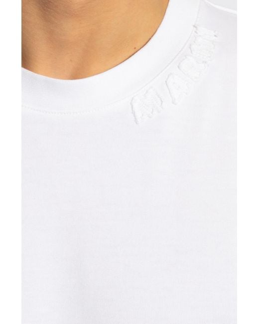 Marni White T-shirt With Logo, for men