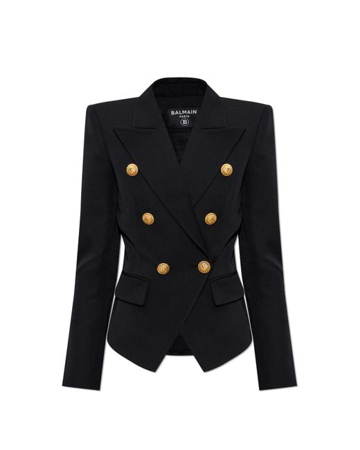 Balmain Black Double-Breasted Blazer
