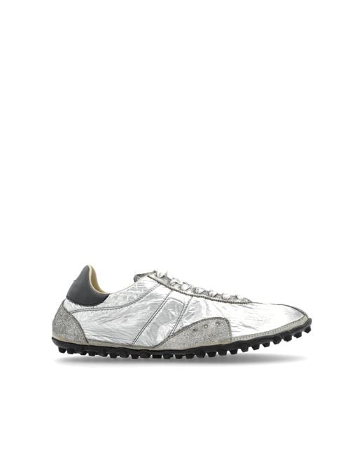 Maison Margiela White Sports Shoes With A Metallic Finish