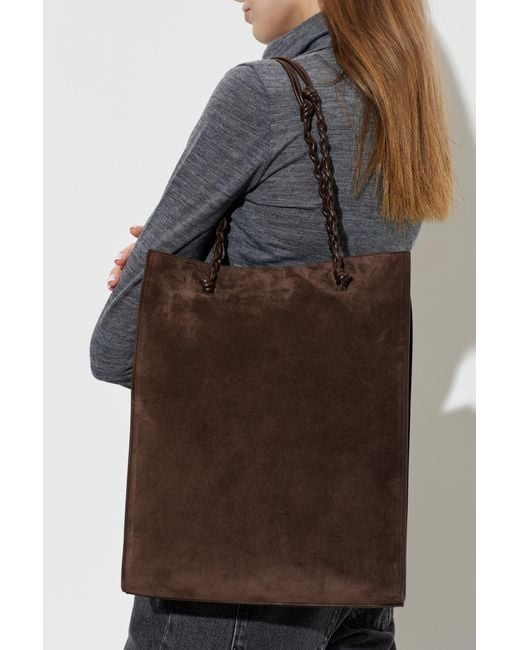 Jil Sander Brown Suede Bag "Tangle"