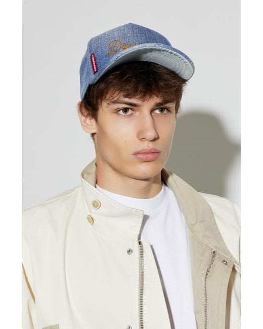 DSquared² Blue Denim Baseball Cap for men