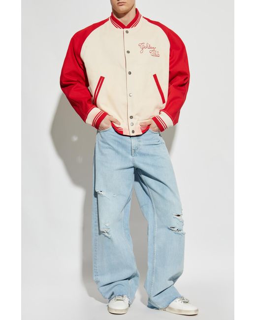 Golden Goose Men's Blue Bomber Style Jacket