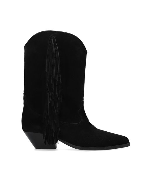 Isabel Marant Black Suede Heeled Ankle Boots Duerto,