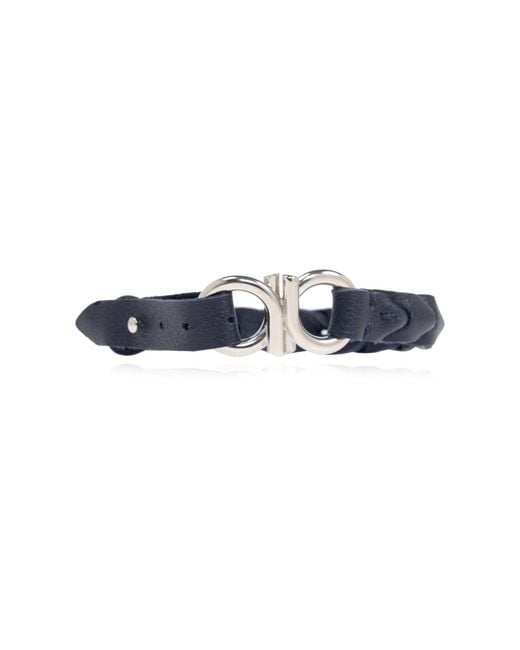 Ferragamo Blue Leather Bracelet for men
