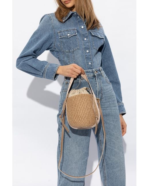 Chloé Natural 'Woody Mini' Bucket Shoulder Bag