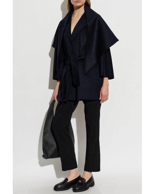 Max Mara Blue Cashmere Coat 'Detto'