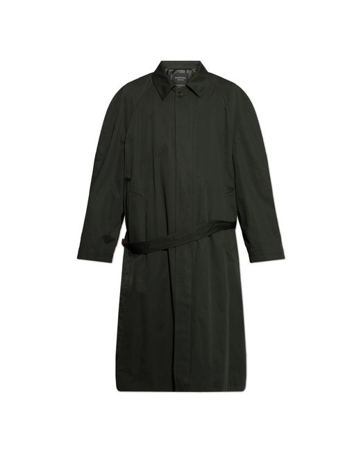Balenciaga Black Tie-Waist Coat for men