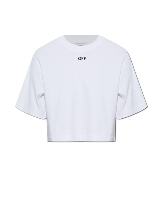 Off-White c/o Virgil Abloh White Ribbed Loose-Fit T-Shirt
