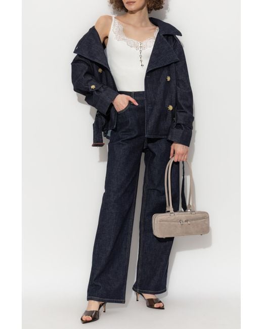 Self-Portrait Blue High-Waisted Jeans