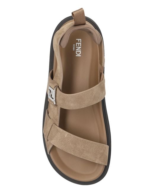 Fendi Brown Suede Sandals for men
