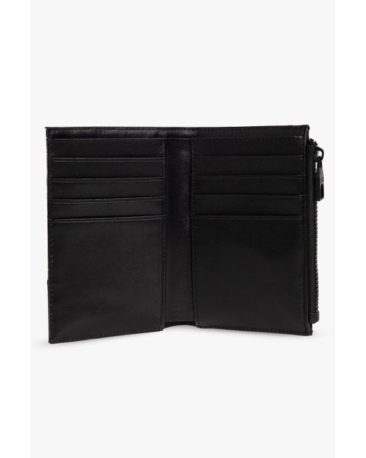 Versace Jeans Black Leather Folding Wallet for men