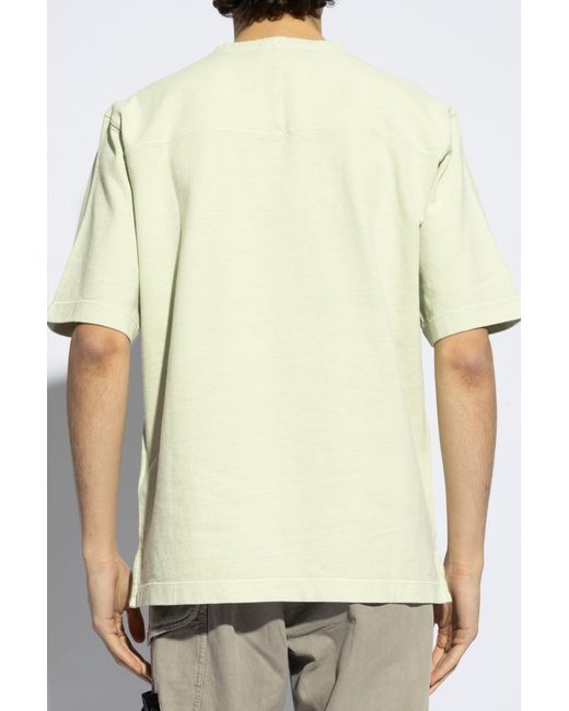 Stone Island Yellow T-shirt With Logo, for men