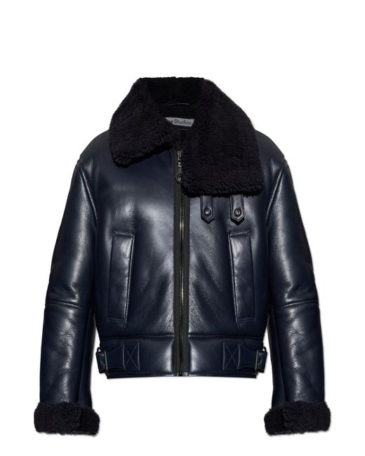 Acne Blue Lambskin Shearling Coat for men