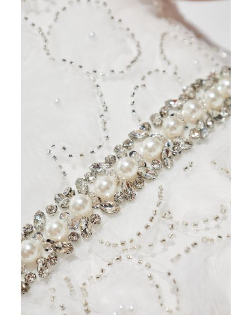 Self-Portrait White Dress With Shimmering Appliqués