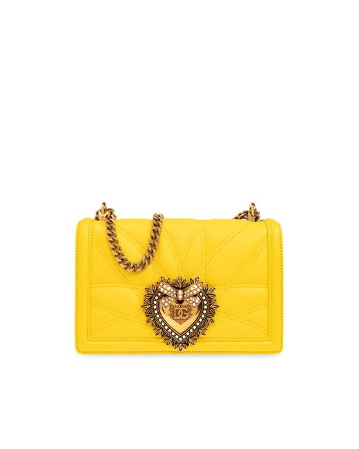Dolce & Gabbana Yellow 'devotion Medium' Shoulder Bag,