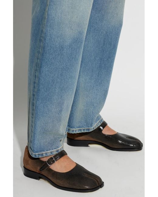 Maison Margiela Brown Leather Shoes With 'Tabi' Cut-Out