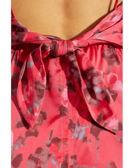 Ganni Red Floral Pattern Dress,