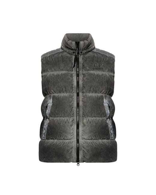 C P Company Black Puffer Vest for men