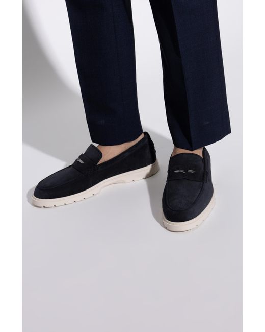 Tod's Black Suede Shoes Type Loafers for men