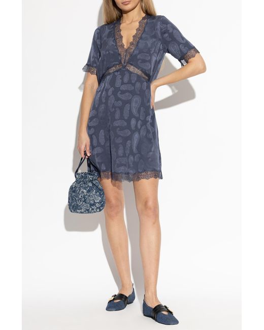 Zadig & Voltaire Blue Silk Dress 'Redoxa'