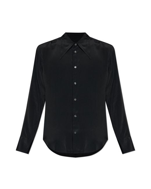 AMI Black Asymmetrical Cut Shirt for men