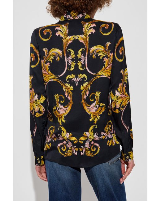 Versace Jeans Couture Black Shirt With Barocco Print