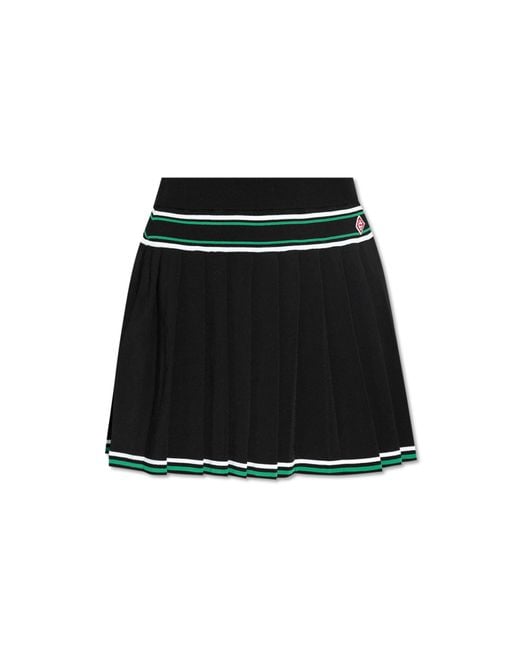 Casablancabrand Black Pleated Skirt,