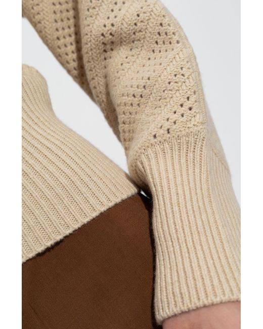Fendi Natural Sweater With Stand-Up Collar