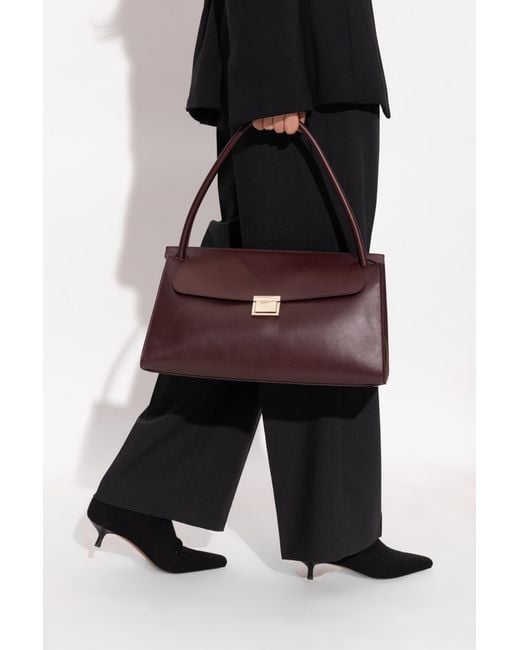 AMI Purple Leather Shoulder Bag