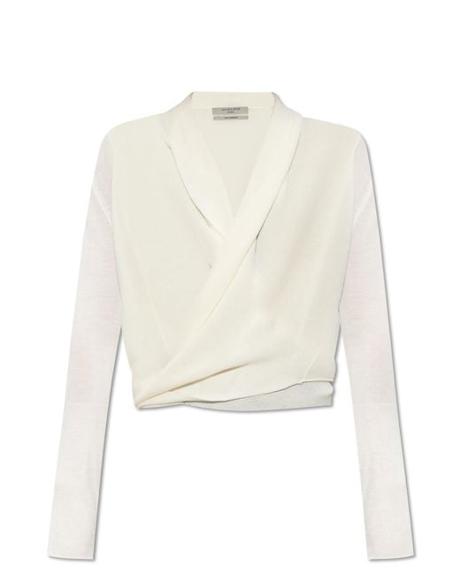 AllSaints White "Wasson" Sweater