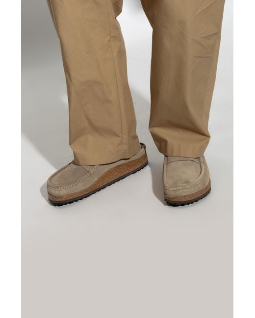 Birkenstock Brown Slides Naples Shearling for men
