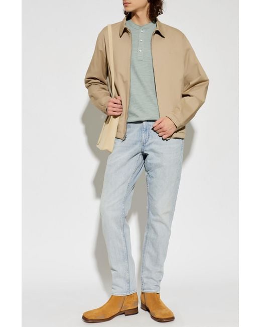 Rag & Bone Green T-Shirt With A Buttoned Neckline for men