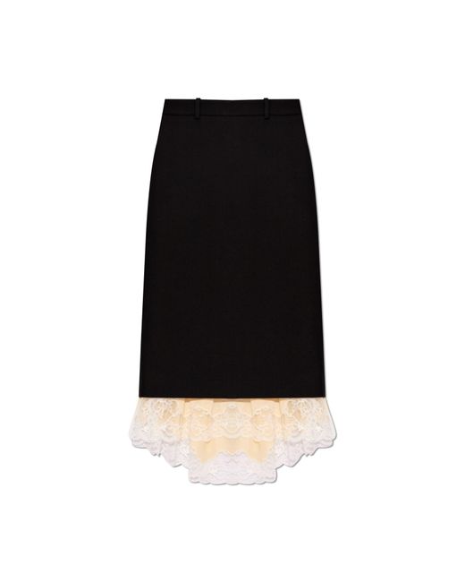 Balenciaga Black Wool Skirt