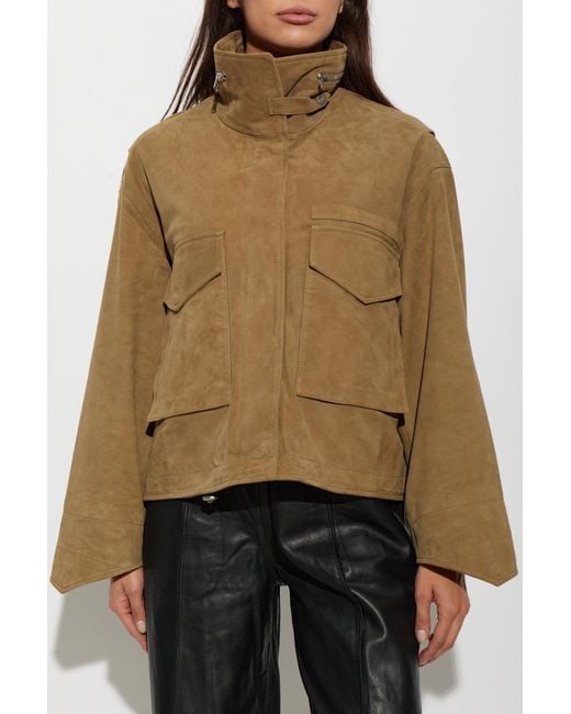 AllSaints Green Suede Jacket 'Clay'