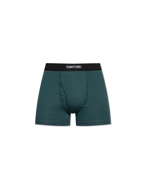 Tom Ford Green Boxers With Logo for men