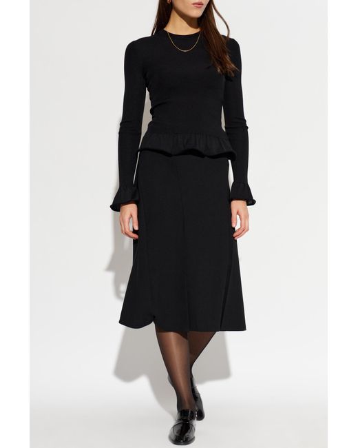 Jil Sander Black Wool Sweater With Long Sleeves