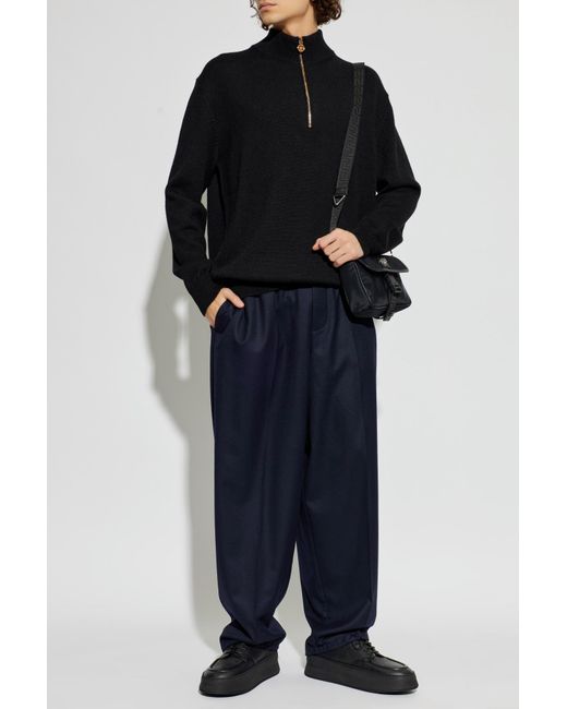 Versace Black Wool Sweater for men