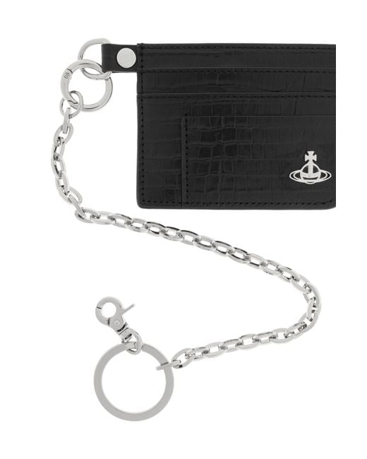 Vivienne Westwood Black Card Holder With Chain