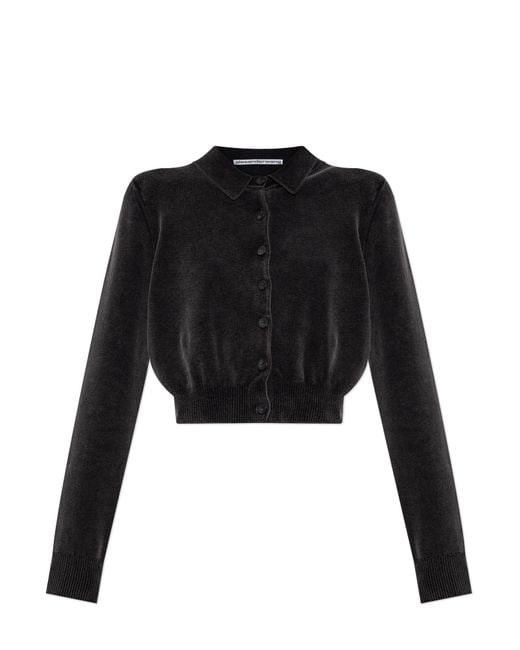 Alexander Wang Black Cardigan With Collar