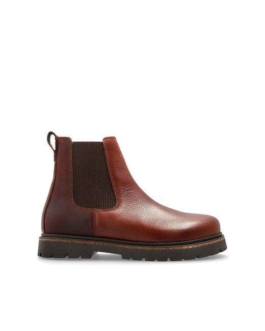 Birkenstock Brown Leather Shoes 'Highwood Slip On Mid'