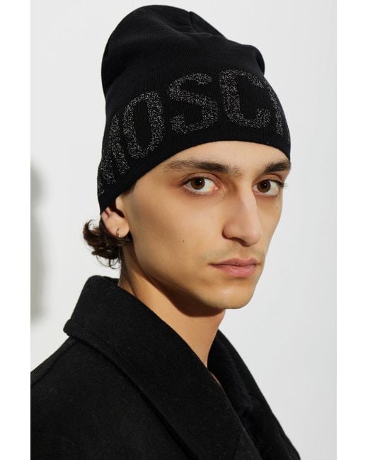 Moschino Black Cap With Logo