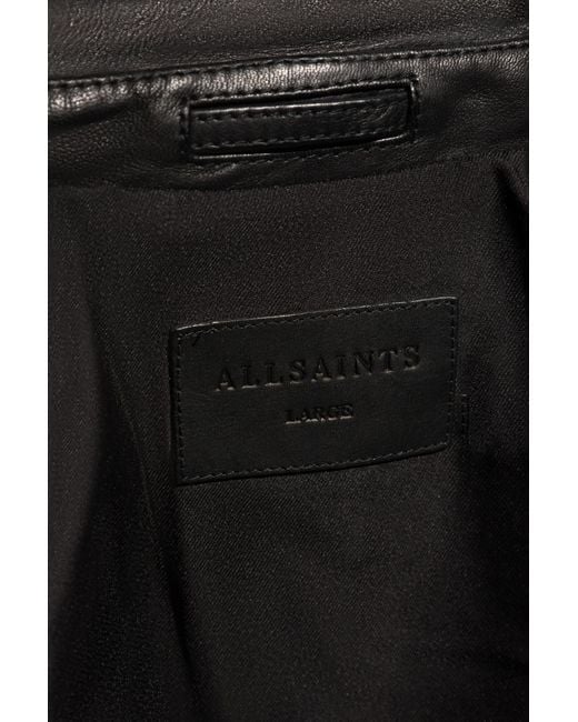 AllSaints Black 'Wick' Biker Jacket for men