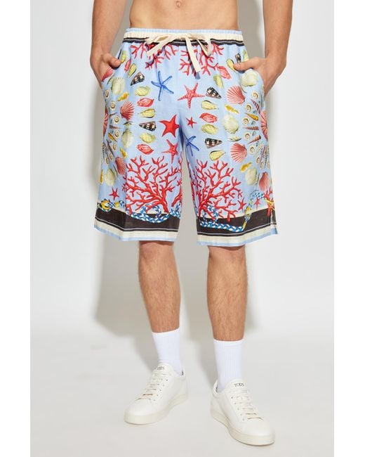 Dolce & Gabbana Red Shell Motif Shorts for men