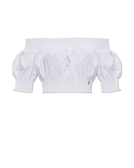 Balmain White Top With Exposed Shoulders