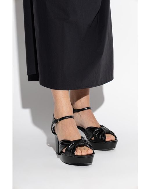Jimmy Choo Black 'Heloise 80' Platform Sandals