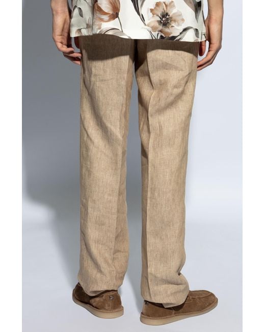 Dolce & Gabbana Natural Linen Trousers for men
