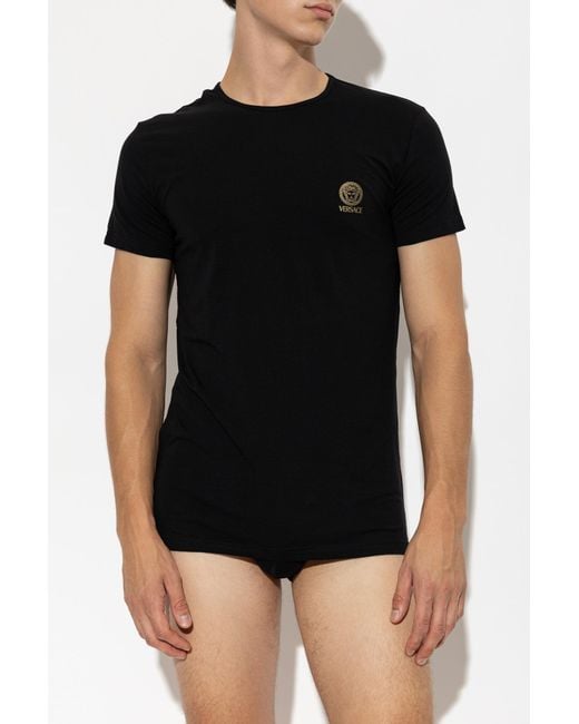 Versace Black 2-Pack Of Cotton T-Shirts for men