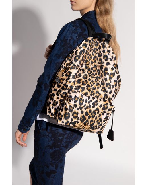 Moschino Blue Backpack With Logo